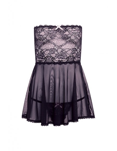 BARELY BARE MESH / LACE BABY DOLL BLACK - Sukienki, spódnice, spodnie - 4