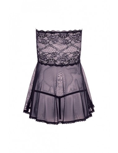 BARELY BARE MESH / LACE BABY DOLL BLACK - Sukienki, spódnice, spodnie - 5