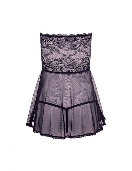 BARELY BARE MESH / LACE BABY DOLL BLACK - Sukienki, spódnice, spodnie - 5