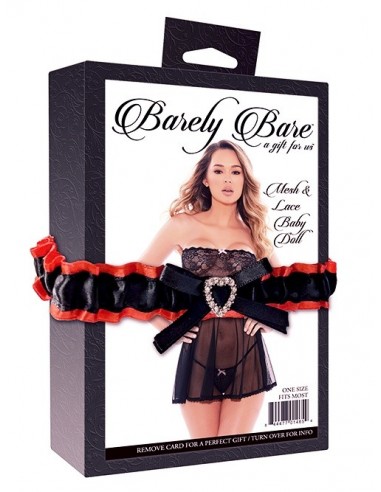 BARELY BARE MESH / LACE BABY DOLL BLACK - Sukienki, spódnice, spodnie - 6