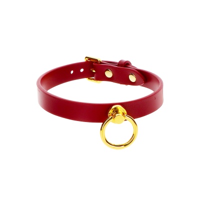 Obroża BDSM Taboom O-Ring Collar o długości 43 cm z regulacją obwodu i metalowym pierścieniem - 1