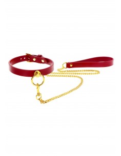 O-Ring Collar and Chain Leash - Uprzęże BDSM - 1