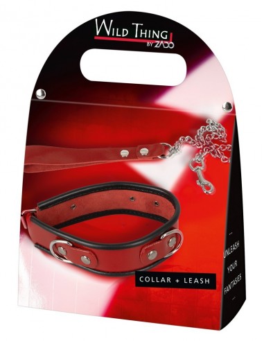 Leather Collar and Leash - Uprzęże BDSM - 9