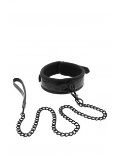 BLAZE COLLAR AND LEASH CROCO BLACK - Uprzęże BDSM - 1