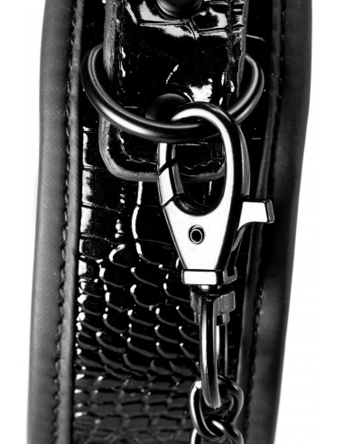 BLAZE COLLAR AND LEASH CROCO BLACK - Uprzęże BDSM - 5
