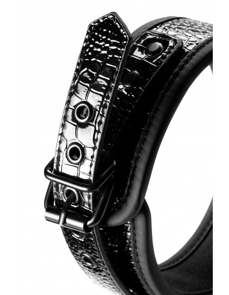 BLAZE COLLAR AND LEASH CROCO BLACK - Uprzęże BDSM - 7