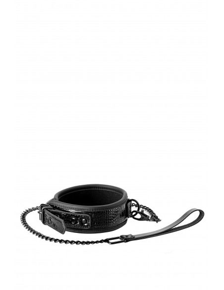 BLAZE COLLAR AND LEASH CROCO BLACK - Uprzęże BDSM - 9