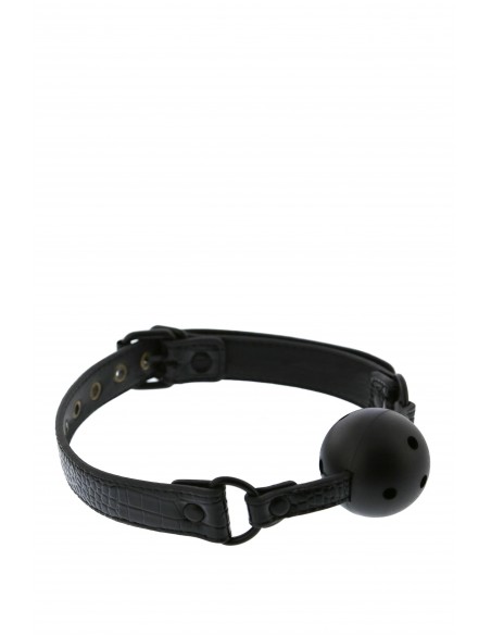 Knebel BDSM Blaze Ball Gag Croco Black - Kneble do ust - 1