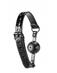 Knebel BDSM Blaze Ball Gag Croco Black - Kneble do ust - 1 2