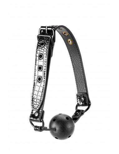Knebel BDSM Blaze Ball Gag Croco Black - Kneble do ust - 3