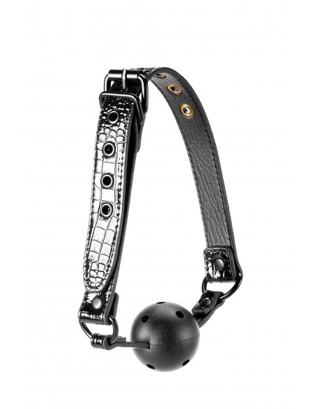 Knebel BDSM Blaze Ball Gag Croco Black - Kneble do ust - 3