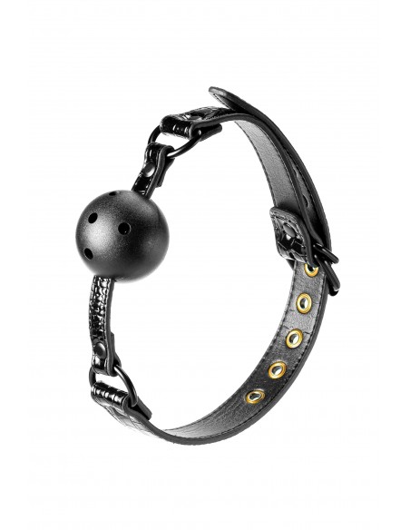 Knebel BDSM Blaze Ball Gag Croco Black - Kneble do ust - 4