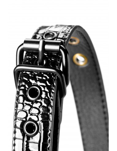 Knebel BDSM Blaze Ball Gag Croco Black - Kneble do ust - 5