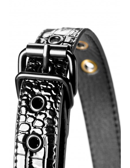 Knebel BDSM Blaze Ball Gag Croco Black - Kneble do ust - 5