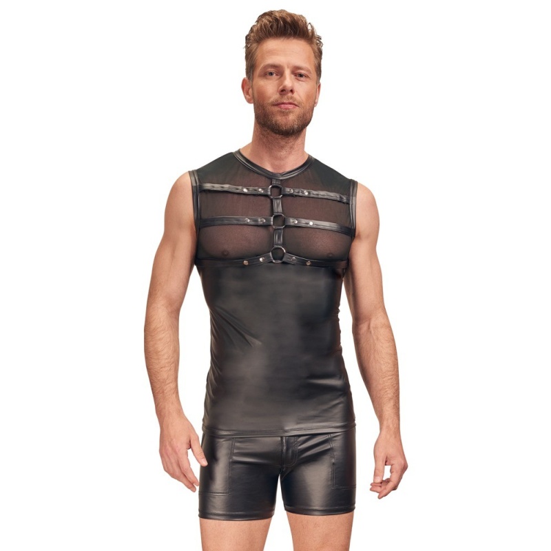 Koszulka z prześwitującą klatą Men's Top Harness L - 2