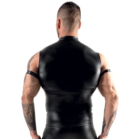 Seksowna koszulka z dodatkami Men's Top black M - 5