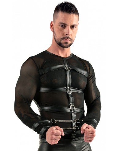 Sekowny top z długim rękawem i uprzężą Men's Shirt S - Koszule, koszulki, podkoszulki - 2