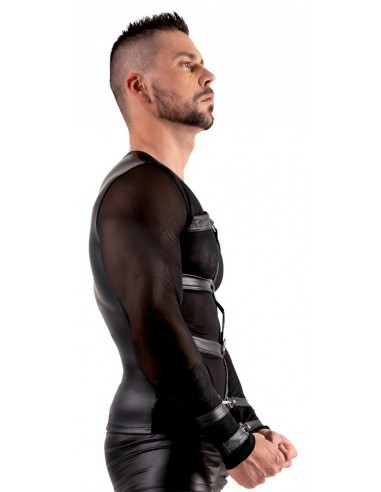 Sekowny top z długim rękawem i uprzężą Men's Shirt S - Koszule, koszulki, podkoszulki - 3