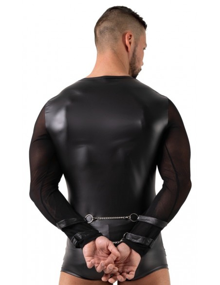 Sekowny top z długim rękawem i uprzężą Men's Shirt S - Koszule, koszulki, podkoszulki - 7