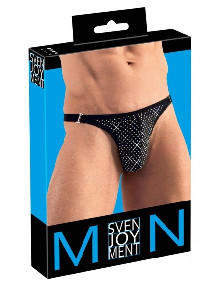 Błyszczące stringi męskie Men's String S - Stringi, slipy - 1