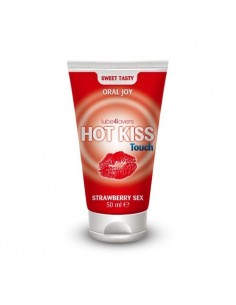 Żel intymny jadalny Hot Kiss Touch Strawberry 50 ml - Lubrykanty do seksu oralnego - 1