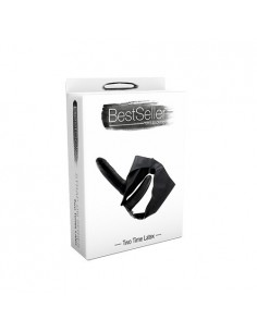 Podwójny Strapon Two Times Latex Strap-On - Strap-ony, dilda na pasku bez wibracji - 1