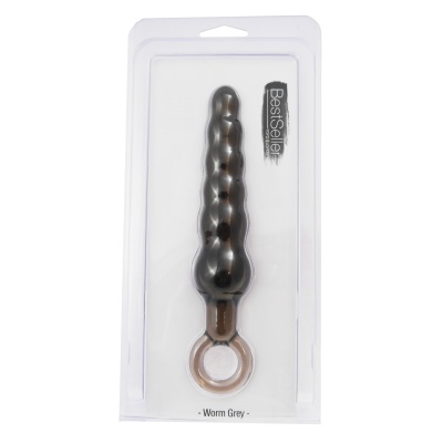 Koraliki analne Worm Grey 18,5 cm (1,5-3 cm średnicy) z TPR - 1