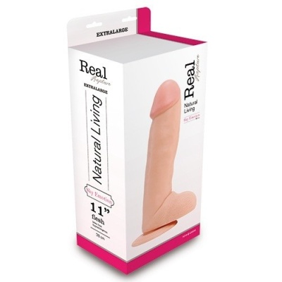 Realistyczne Dildo Real Rapture 31,3 cm z Jądrami i Przyssawką, PVC - 1 2
