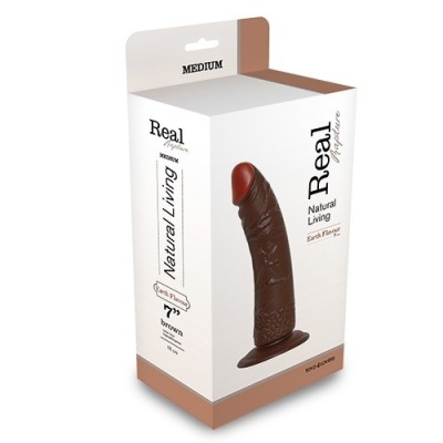 Dildo Real Rapture 7 cali (20,5 cm) PVC, brązowy - 1 2