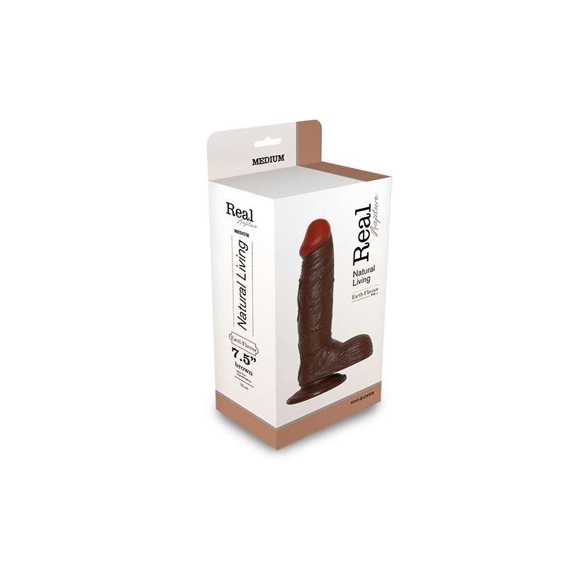 Dildo Realistyczne Real Rapture 7.5 cala (19 cm) Brązowy - 2