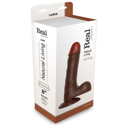 Dildo Real Rapture 23 cm z przyssawką, brązowy - 1 2