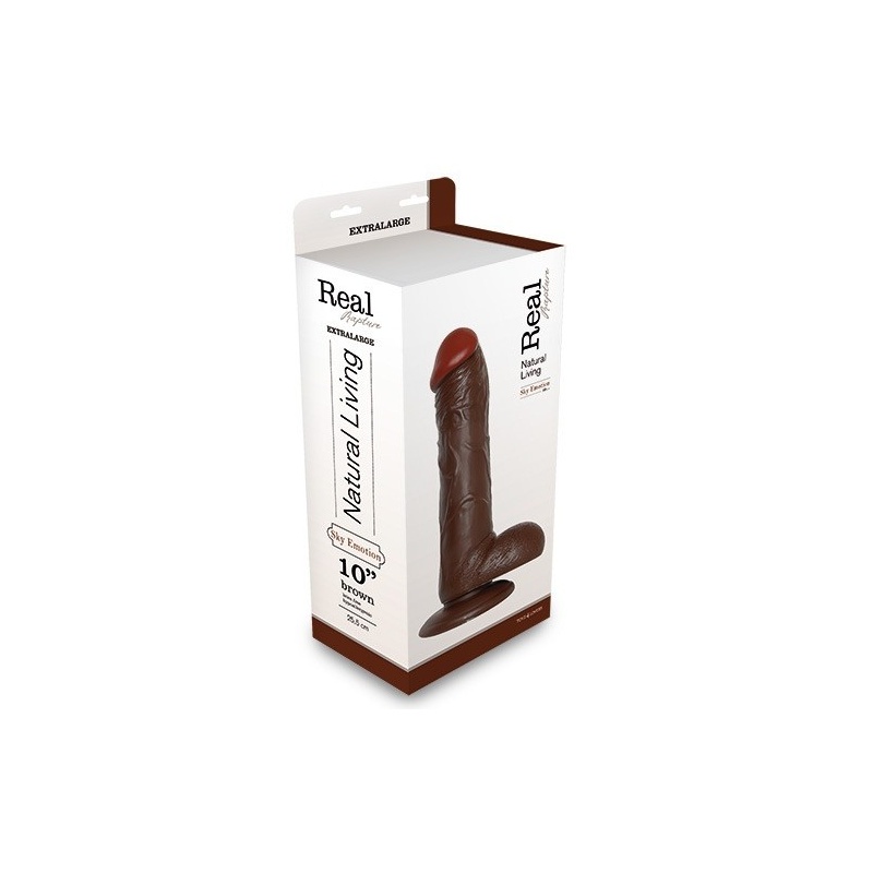 Dildo Real Rapture 25,5 cm z przyssawką brązowy - 2