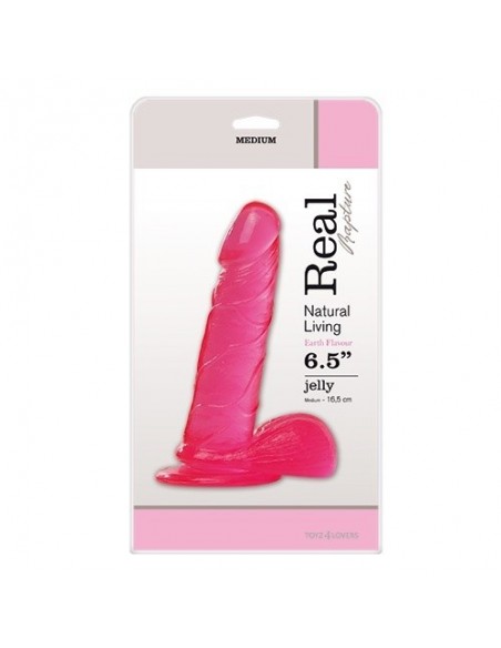 Żelowe Dildo Jelly Dildo Real Rapture Pink 6,5" - Dilda żelowe - 2