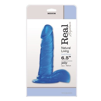 Realistyczne Dildo Real Rapture 16,5 cm Niebieski z Przyssawką - 1 2