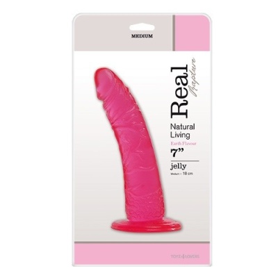 Dildo Jelly Real Rapture 18 cm Różowy z Przyssawką - 1 2