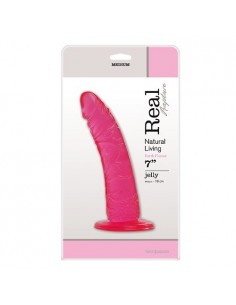 Żelowe Dildo Jelly Dildo Real Rapture Pink 7" - Dilda żelowe - 1 2