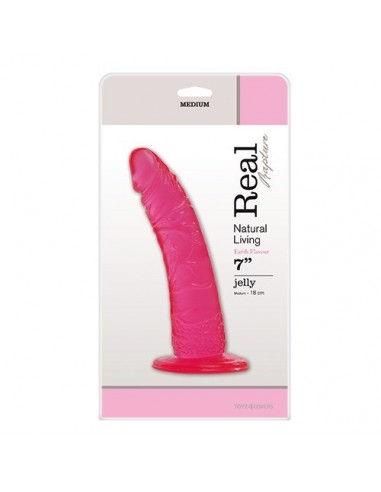 Żelowe Dildo Jelly Dildo Real Rapture Pink 7" - Dilda żelowe - 2