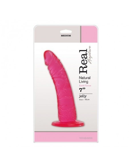 Żelowe Dildo Jelly Dildo Real Rapture Pink 7" - Dilda żelowe - 2