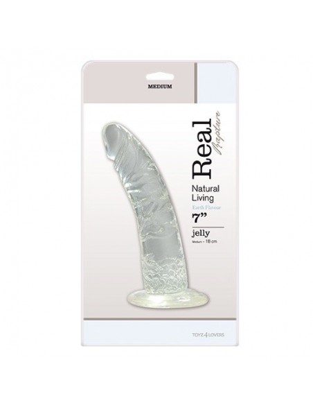 Żelowe Dildo Fallo Jelly Real Rapture Clear 7" - Dilda żelowe - 2