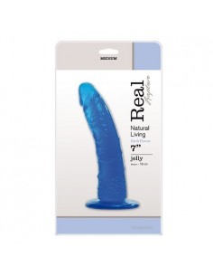 Żelowe Dildo Jelly Dildo Real Rapture Blue 7" - Dilda żelowe - 1 2
