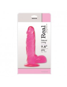 Żelowe Dildo Jelly Dildo Real Rapture Pink 7.5" - Dilda żelowe - 1 2