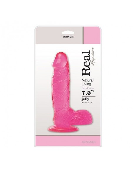 Żelowe Dildo Jelly Dildo Real Rapture Pink 7.5" - Dilda żelowe - 2