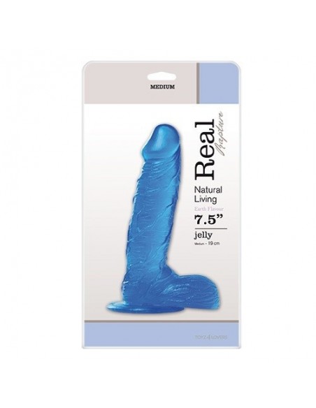 Żelowe Dildo Jelly Dildo Real Rapture Blue 7,5" - Dilda żelowe - 2