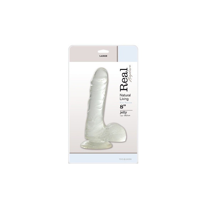 Dildo Real Rapture 8 cali (20,3 cm) przezroczysty z przyssawką - 2