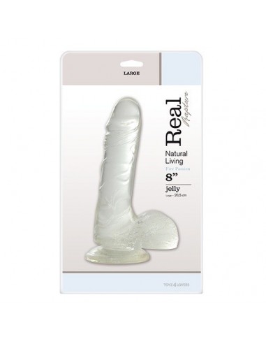 Żelowe Dildo Jelly Dildo Real Rapture Clear 8" - Dilda żelowe - 2