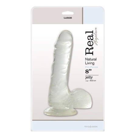 Dildo Real Rapture 8 cali (20,3 cm) przezroczysty z przyssawką - 2