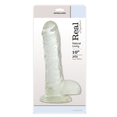 Realistyczne Dildo Real Rapture 25,4 cm z Przyssawką Przezroczyste - 1 2