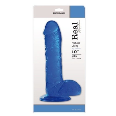 Dildo Real Rapture 25,5 cm niebieski - 1 2