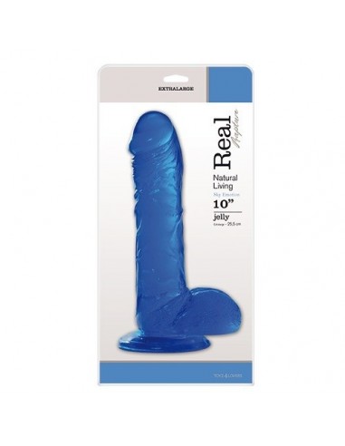 Dildo Gigant XL FALLO JELLY 25,5 cm Niebieskie - Dilda giganty - 2