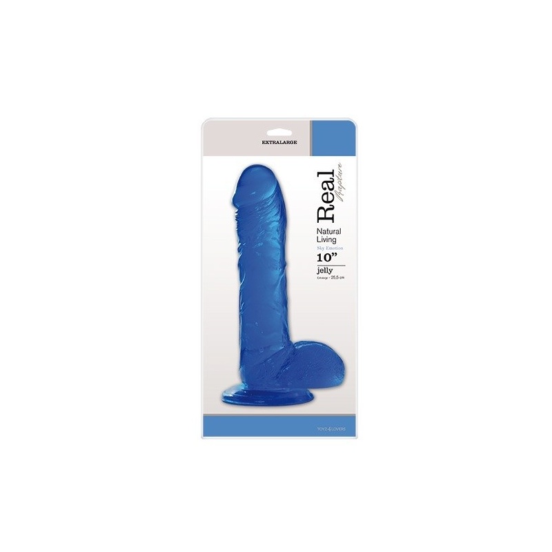 Dildo Real Rapture 25,5 cm niebieski - 2